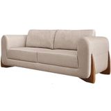 Sofa Jolie 3 Lugares 220cm Pes Boomerang Linho 214 Areia Ezz Areia