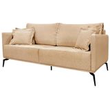 Sofa Liv 3 Lugares 200cm Pes Aço Linho 233 Dourado Ezz Dourado