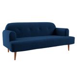 Sofá 2 Lugares Kiev Linho Azul Marinho 165 Cm