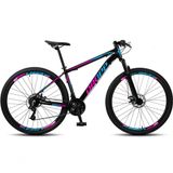 Bicicleta Aro 29 Dropp Sw 24 Vel Câmbio Shimano Quadro Alumínio Mtb Azul+rosa 17 Azul+rosa