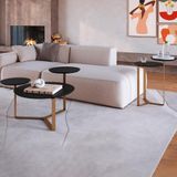 Kit Mesa Centro E Lateral Chanfrada Pes Metal Dourado Nero Artesano Nero Dourado