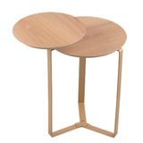 Mesa Lateral 02 Tampos Chanfrada Pe Metal Dourado Hanover Artesano Hanover Dourado