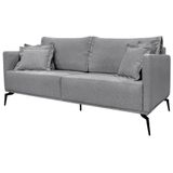 Sofa Sala De Estar Liv 2 Lugares Pes Aço Linho 232 Cinza Ezz Cinza