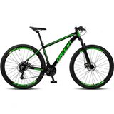 Bicicleta Aro 29 Dropp Sw 24 Vel Câmbio Shimano Quadro Alumínio Mtb Preto+verde 21 Preto+verde