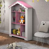Estante Casinha De Bonecas Infantil Cosmo Mdf Branco-rosa G50