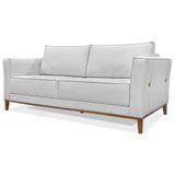 Sofa Balli 2 Lugares 190cm Pes Madeira Linho 222 Grigio Ezz Grigio