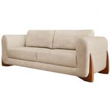 Sofa Jolie 3 Lugares 200cm Pes Boomerang Linho Boucle 3301 Ezz 3301