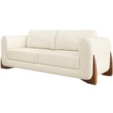 Sofa Jolie 3 Lugares 230cm Pes Boomerang Linho 215 Natural Ezz Natural