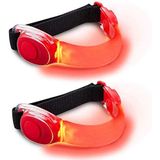 2 Pcs Led Braçadeira, Braçadeiras Led Reflexivas Refletor Kids Luz De Segurança Noturna Para Corrida, Corrida, Passeio De Cachorro, Montanhi