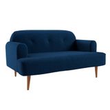 Sofá 2 Lugares Kiev Linho Azul Marinho 130 Cm