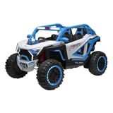 Carro Elétrico Infantil Jipe Off Road 4x4 Utv Compacto Azul Com Controle Remoto