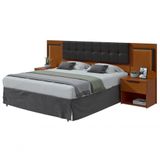 Cabeceira Casal 160cm 2 Mesas De Cabeceira Com Led Calitan - Lopas
