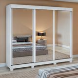 Guarda-roupa 3 Portas 3 Gavetas Saion Plus Super Glass Com Pés