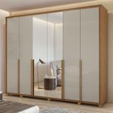 Guarda-roupa 6 Portas 6 Gavetas 100% Mdf Imperatore Com Espelho E Com Pés