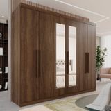 Guarda-roupa Casal 6 Portas 3 Gavetas Com Espelho Roma Espresso Móveis Imbuia