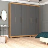 Guarda-roupa Casal 6 Portas Com 6 Gavetas Sevilla Nature/alasca
