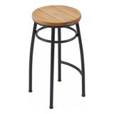 Banqueta Media De Aco 60cm 100 Kg Metalnew - Preto E Marrom