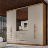 Guarda-roupa Casal 6p Giardino Amêndola Touch/nude Prime Tx