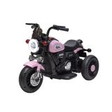 Moto Elétrica Infantil 6v Harley Triciclo Rosa Farol De Led E Sons Com Música E Buzina