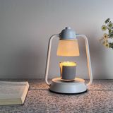 Lâmpada De Aromaterapia Para Aquecedor Elétrico De Velas Com Temporizador - Cinza