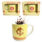 Kit 3un Caneca Xícara Porcelana Reforçada 300ml Café Clube