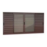 Veneziana Elite 6 Folhas Moveis 100 X 150 Vidro Liso Corten