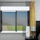 Janela Elite 2 Folhas Moveis Com Persiana Integrada Correr Com Motor E Controle Remoto 140 X 150 Vidro Reflex Mix Preto