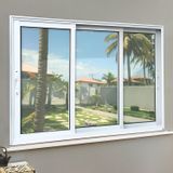 Janela Elite 3 Folhas Moveis Sequenciais 120 X 200 Vidro Liso Branco