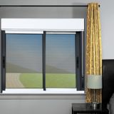 Janela Elite 2 Folhas Moveis Com Persiana Integrada 120 X 120 Vidro Reflex Mix Preto