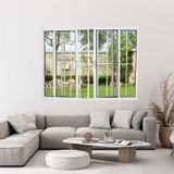 Janela Vitrô De Alumínio 4 Folhas 100 X 100cm Modular Com Grade Esquadrias Bergamo Branco