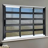Janela Elite Com Travessas 3 Folhas Moveis Sequenciais 120 X 200 Vidro Reflex Mix Preto