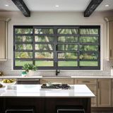 Janela Elite Com Travessas 4 Folhas Moveis 120 X 240 Vidro Liso Preto