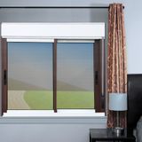 Janela Elite 2 Folhas Moveis Com Persiana Integrada 120 X 150 Vidro Reflex Mix Corten