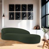 Divã Recamier Orgânico França 180cm Lado Direito Linho Cor Verde