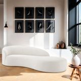 Divã Recamier Orgânico França 160cm Lado Direito Bouclé Cor Branco