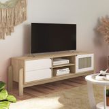 Rack Para Tv Até 60 Polegadas 1 Porta 2 Gavetas Canadá Naturale/branco