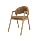 Cadeira Decorativa Suellen Para Mesa De Jantar Reforçada Courino Marrom Claro