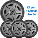4x Calota Gm Onix Prisma Aro 14 Grafite Emb 194cb