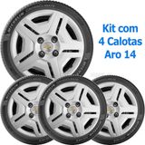 4x Calota Gm Onix Prisma Aro 14 Com Emblema 194cb