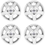 4x Calota Fiesta Ka Escort Aro 14 Prata Com Emblema 014cb