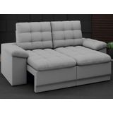 Sofá Confort  1,80m Assento Retrátil e Reclinável Velosuede Grafite - NETSOFAS