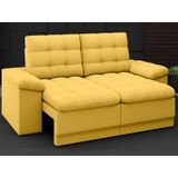 Sofá Confort  1,80m Assento Retrátil e Reclinável Velosuede Canário - NETSOFAS