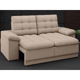 Sofá Confort  1,80m Assento Retrátil e Reclinável Velosuede Capuccino - NETSOFAS