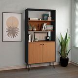 Estante Para Livros E Decor 2 Portas Hit Freijó-preto