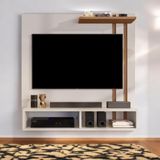 Painel Para Tvs 40 Sun Off White E Freijó Sal Movelaria