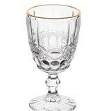 Jogo 12 Taças De Vidro Libelula Fio De Ouro 340ml - Lyor