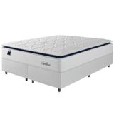 Cama Box Casal Queen Colchão Molas Ensacadas Com Pillow Sevilha 158x198x71cm Branco/cinza Hellen