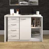 Mesa Articulada Escrivaninha Em L Logan Branco