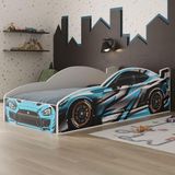 Cama Carro 100% Mdf Infantil Montessoriana Para Colchão 88x188cm Multimóveis Mp4318 Azul