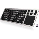 Teclado Sem Fio, Teclado Arteck 2.4g Wireless Touch Tv Com Controle De Mídia Fácil E Mouse Touchpad Embutido Teclado Sólido Inoxidável Ultra Comp